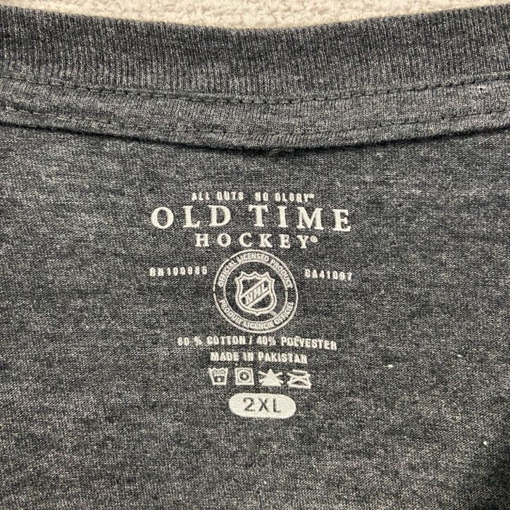古着 used OLD TIME 半袖ロゴプリントTシャツ ピッツバーグ・ペンギンズ ダークグレー ビックシルエット XXLサイズ