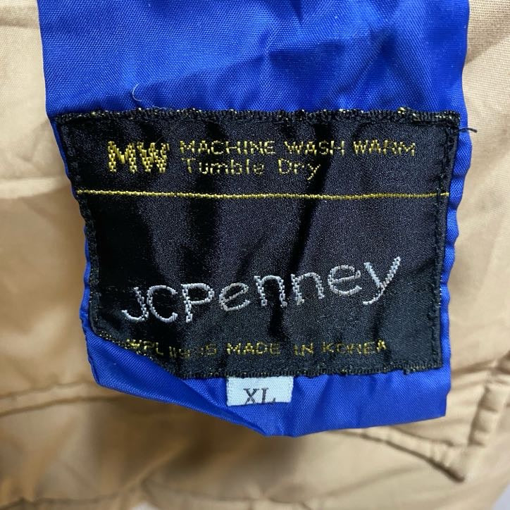 古着 used JCPenney 長袖中綿ジップアップブルゾン 厚手ジャンパー ベージュ 秋冬服 ビッグシルエット XLサイズ