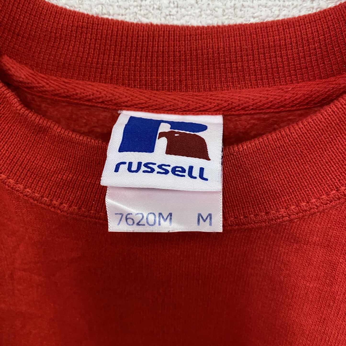 ~00s RUSSELL ラッセル スウェット/トレーナー 陰陽太極図 ラグランスリーブ 赤 レッド Mサイズ