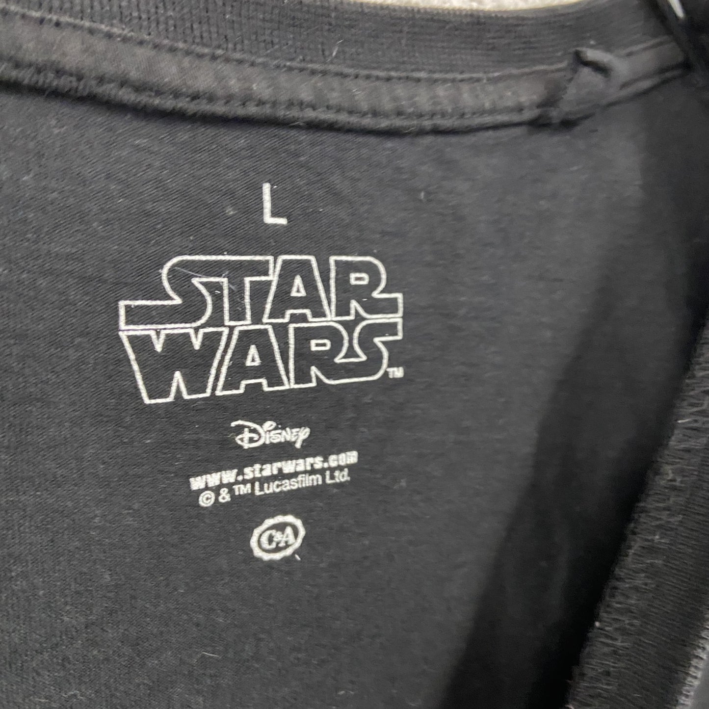 STAR WARS スターウォーズ 半袖プリントTシャツ チュー バッカ 黒 ブラック Lサイズ