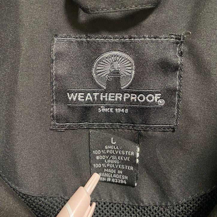 古着 used WEATHERPROOF 長袖ハイネックジャケット ジップアップブルゾン 黒 ブラック 秋冬服 Lサイズ