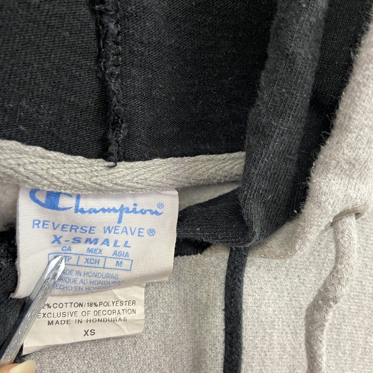 Champion チャンピオン リバースウィーブ スウェットパーカー/フーディー ダブルフード 霜降りグレー XSサイズ
