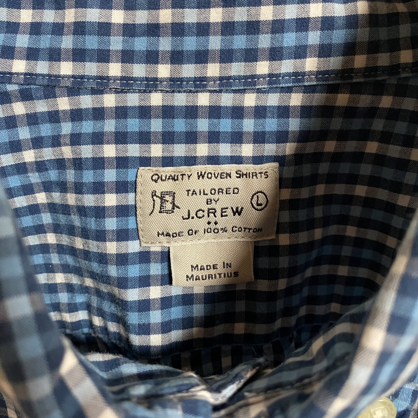 古着 used JCREW ジェイクルー 長袖チェック柄シャツ 総柄 青 ブルー 秋冬服 レトロデザイン Lサイズ
