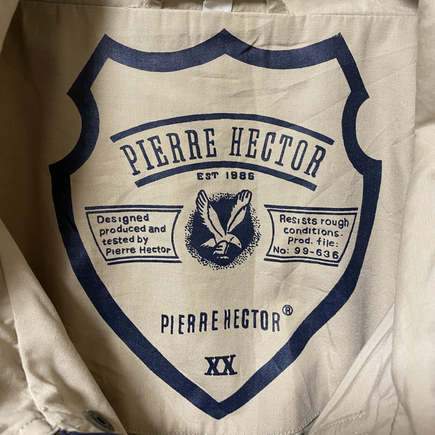 古着 used PIERRE HECTOR 長袖ジップアップブルゾン ベージュ 秋冬服 ビッグシルエット XLサイズ