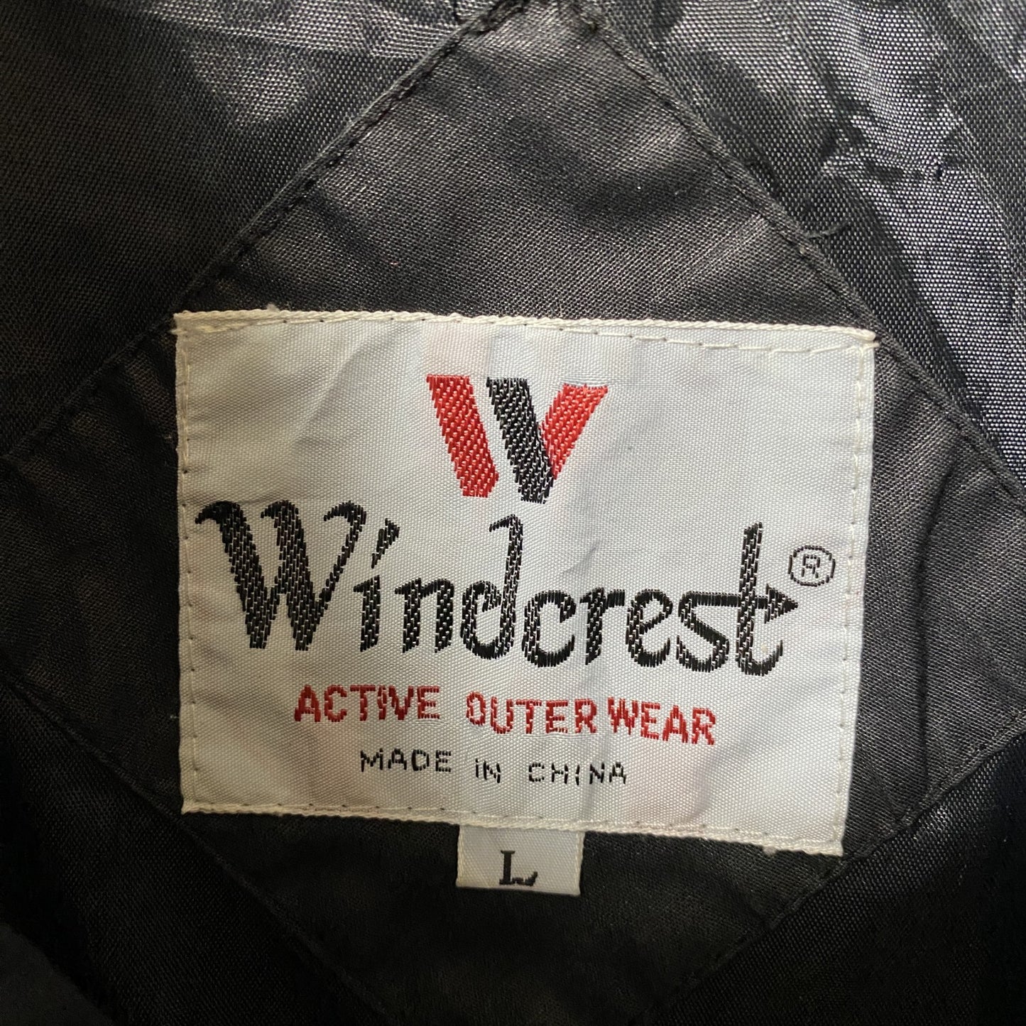 古着 used Windcrest 長袖ジップアップジャンパー ハイネックブルゾン アクティブウェア 黒 秋冬服 Lサイズ