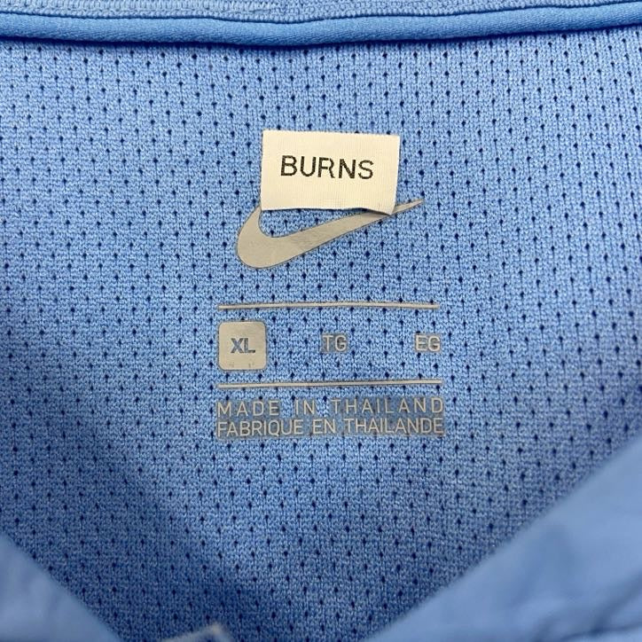古着 used NIKE ナイキ 長袖ハーフジップナイロンジャケット ワンポイント刺繍 フットボール 水色 XLサイズ