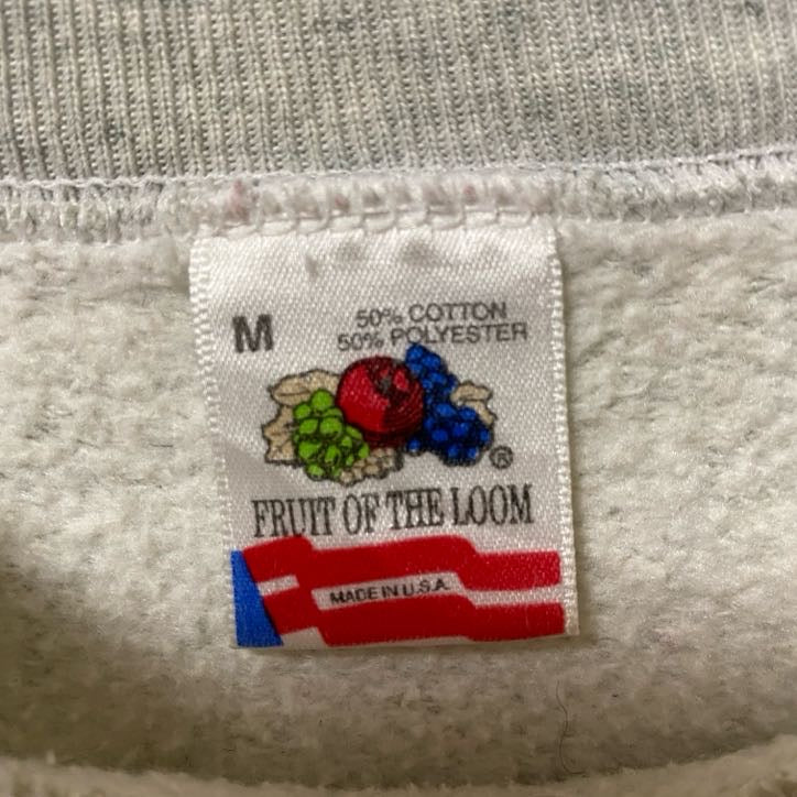 古着 used FRUIT OF THE LOOM 長袖ラグランスリーブスウェット 90s ヴィンテージ グレー Mサイズ
