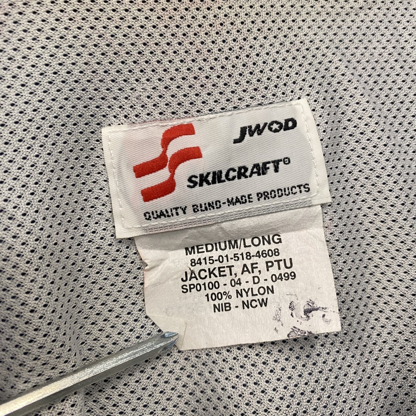 U.S.AIR FORCE PTU トレーニングジャケット ナイロンジャケット 米軍 青 ブルー Mサイズ