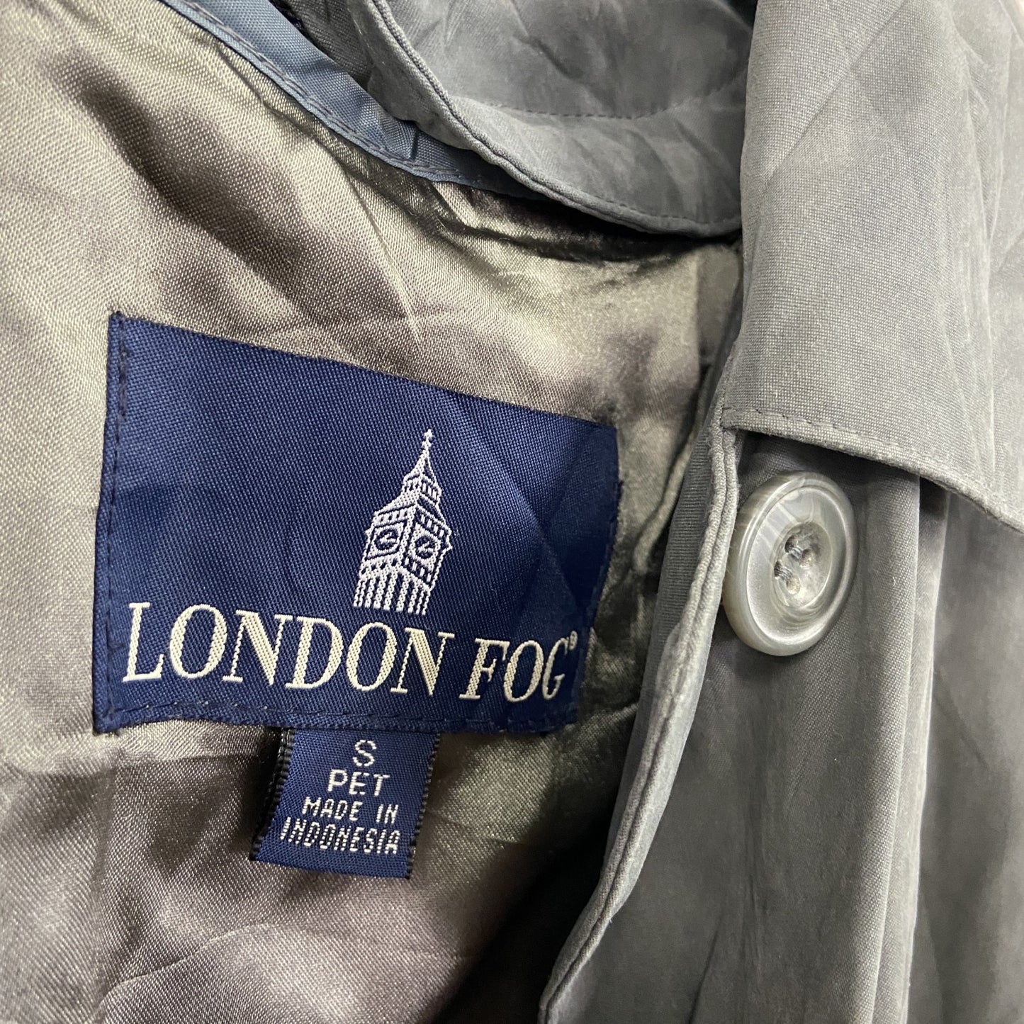 LONDON FOG ロンドンフォグ ロングコート 比翼仕立て 灰色 グレー Sサイズ