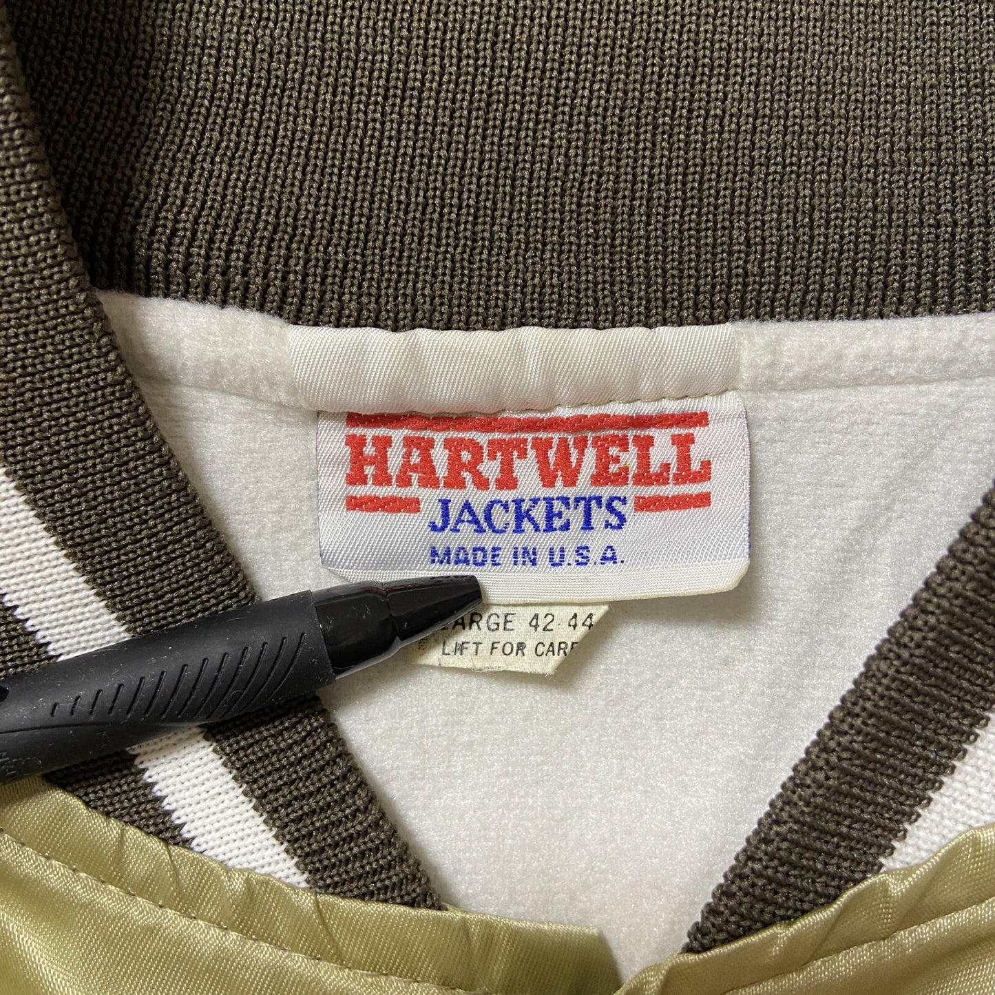 古着 used HARTWELL USA製 長袖ナイロンスタジャン バックプリント IMPERIAL FEDERAL Lサイズ