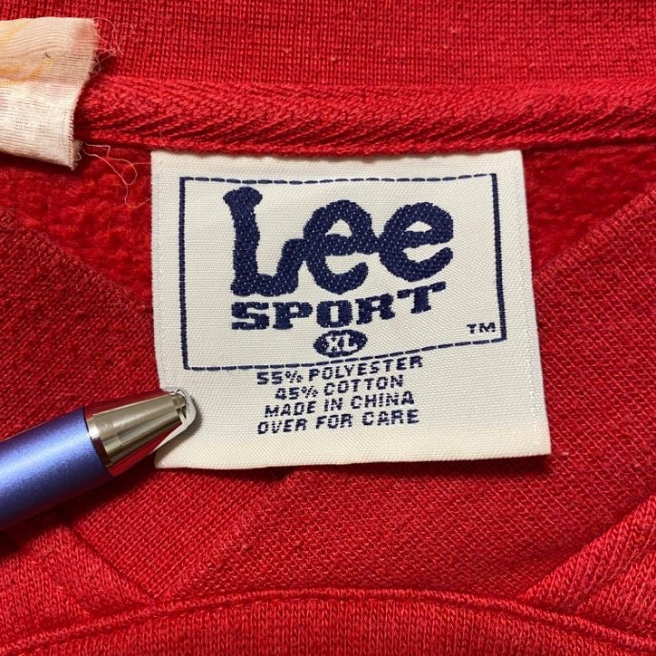 古着 used 00s 90s Lee リー 長袖ロゴ刺繍スウェット トレーナー NHL カロライナハリケーンズ 赤 XLサイズ
