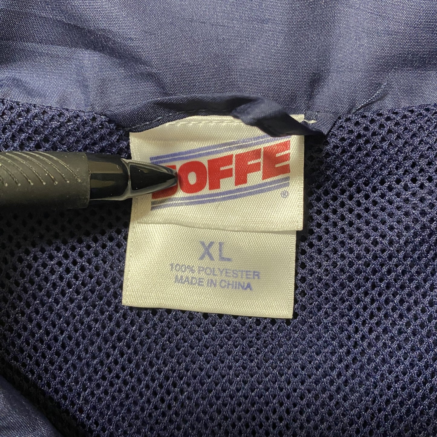 古着 used SOFFE NAVY アメリカ海軍 米軍 長袖ナイロンジャケット アウター ワンポイント ネイビー XLサイズ
