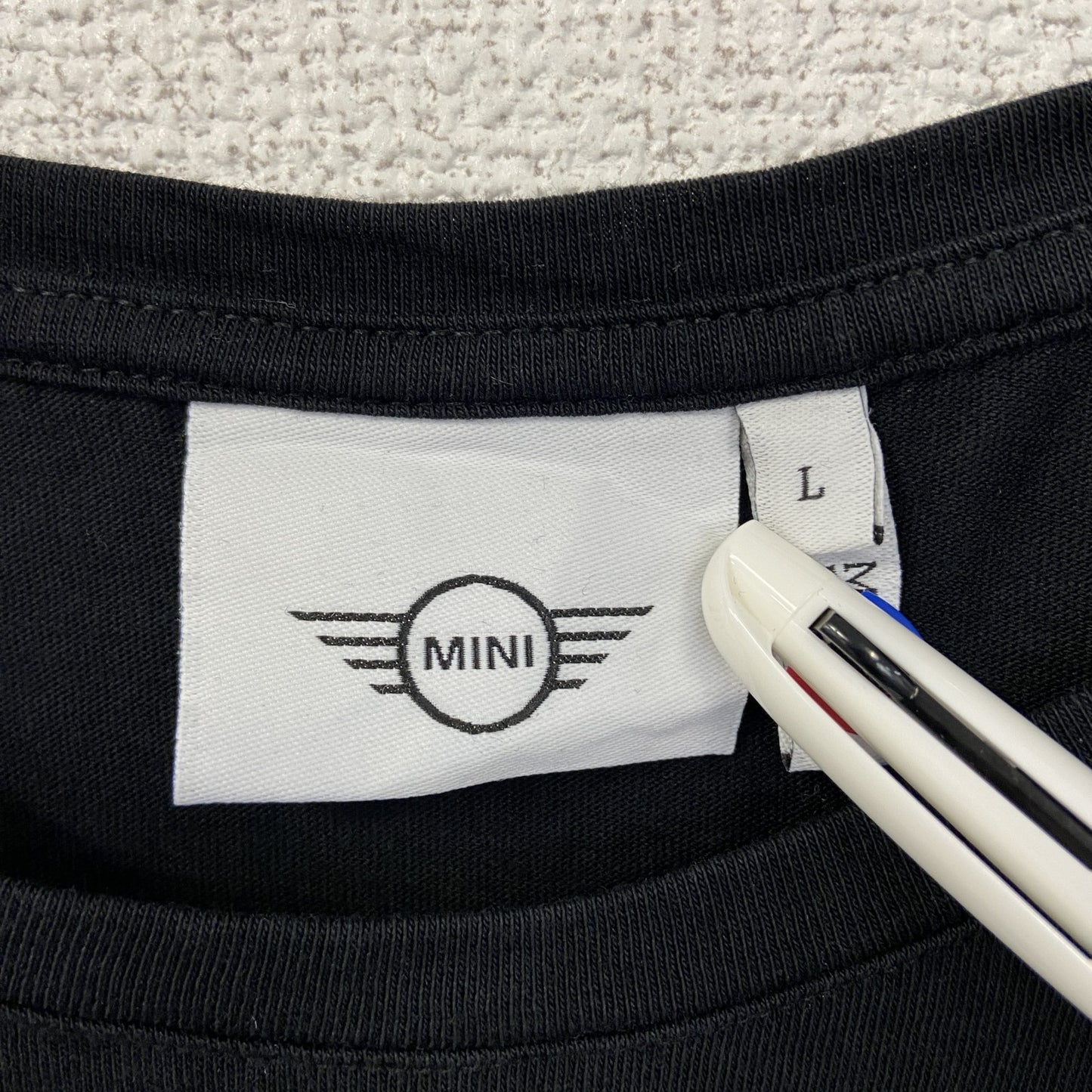 古着 used MINI ミニクーパー 半袖ロゴデザインTシャツ クルーネック シンプルデザイン 黒 ブラック Lサイズ