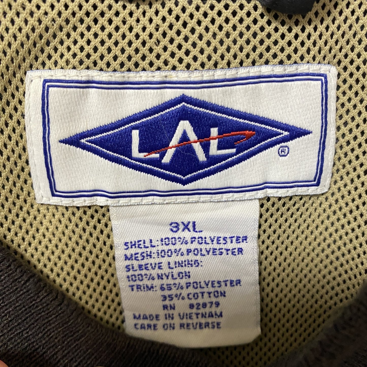 古着 used LAL 長袖刺繍ナイロンプルオーバー ウインドブレーカー アイスホッケー 黒 Vネック XXXLサイズ