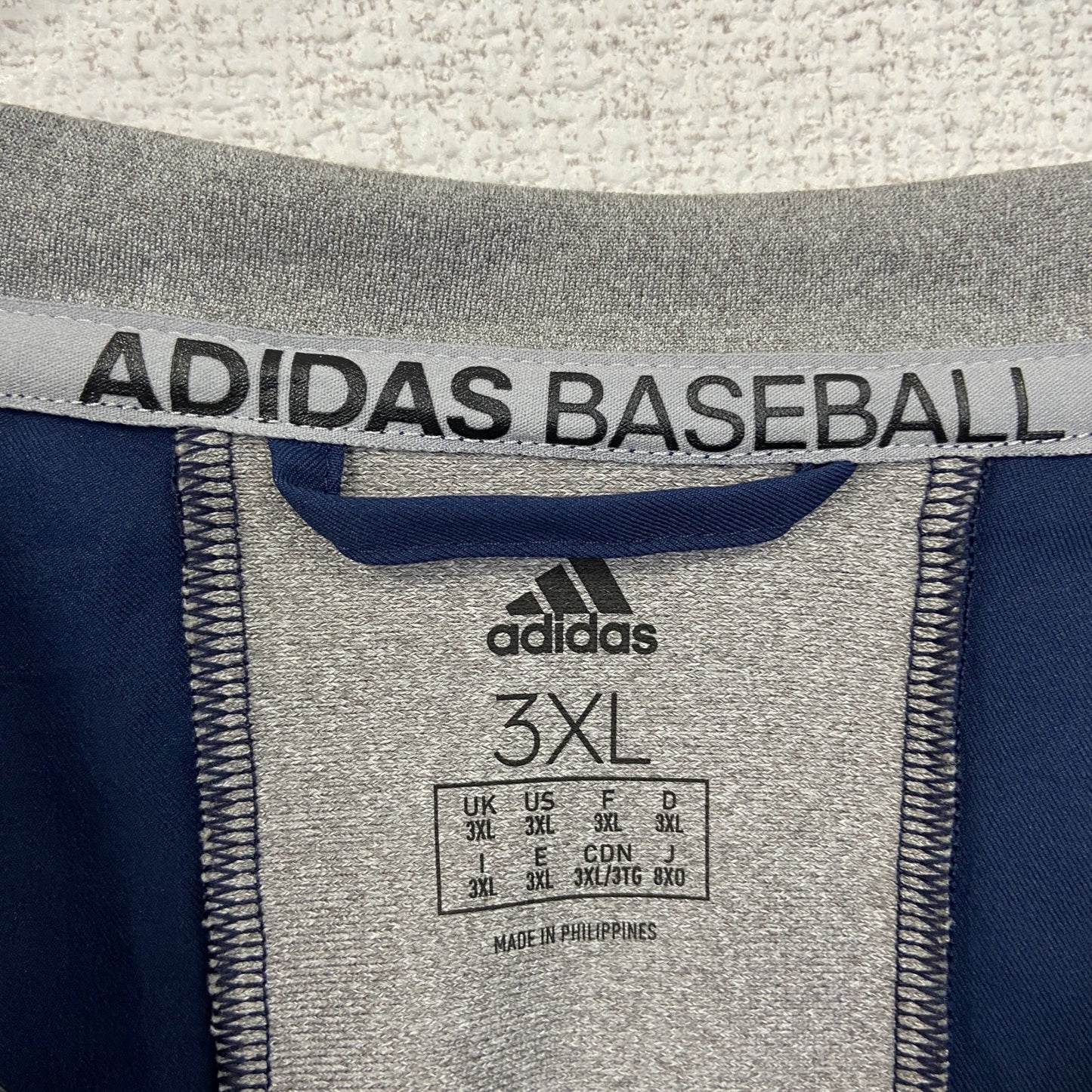 古着 used adidas アディダス 半袖ハーフジップナイロンプルオーバー ワンポイント刺繍 ビックシルエット 3XLサイズ