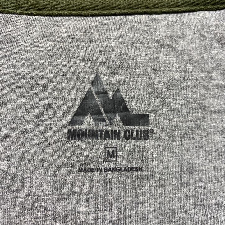古着 used MOUNTAIN CLUB 長袖ロゴ刺繍スウェット トレーナー ハーフジップ TSCO カーキ 秋冬服 Mサイズ