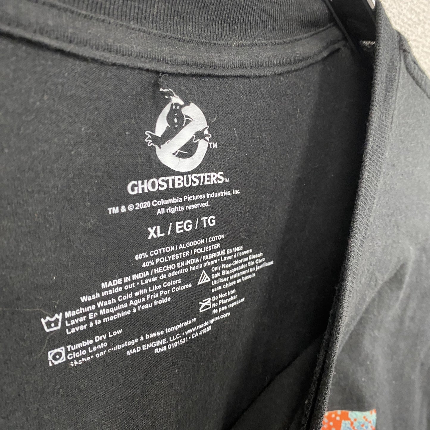 GHOSTBUSTERS ゴーストバスターズ 長袖Tシャツ/ロンT ムービーT 黒 ブラック XLサイズ