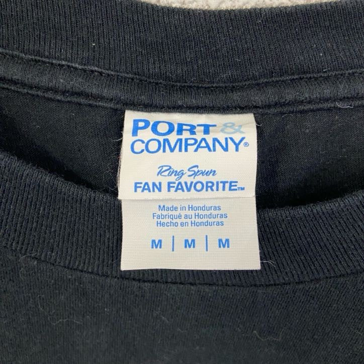 古着 used PORT&COMPANY 半袖プリントクルーネックTシャツ NGHL ホッケー スポーツ 黒 ブラック Mサイズ