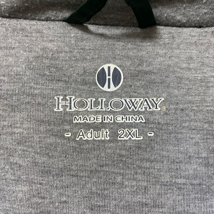 古着 used Holloway 長袖ジップアップナイロンジャケット ワンポイント刺繍 PIONEERS 緑 秋冬服 2XLサイズ