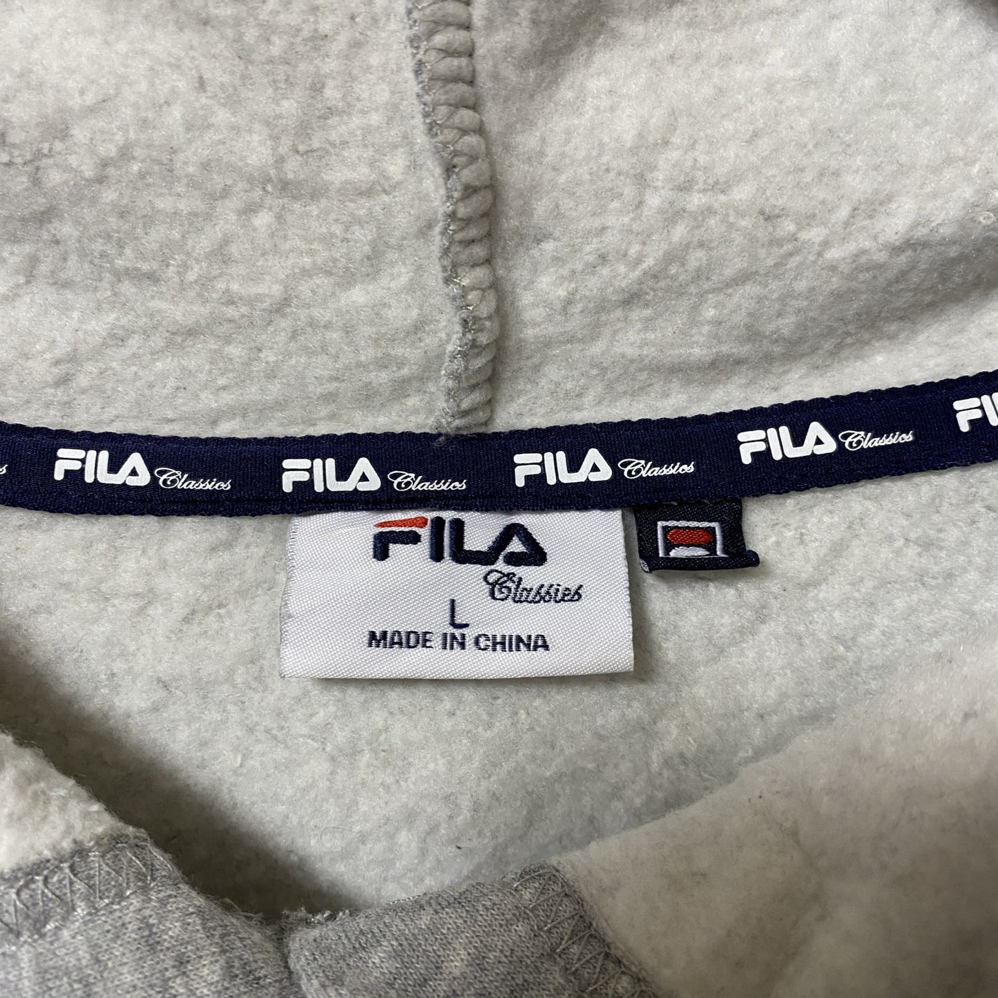 FILA フィラ スウェットパーカー/フーディー デカロゴ スポーツミックス 灰色 グレー Lサイズ