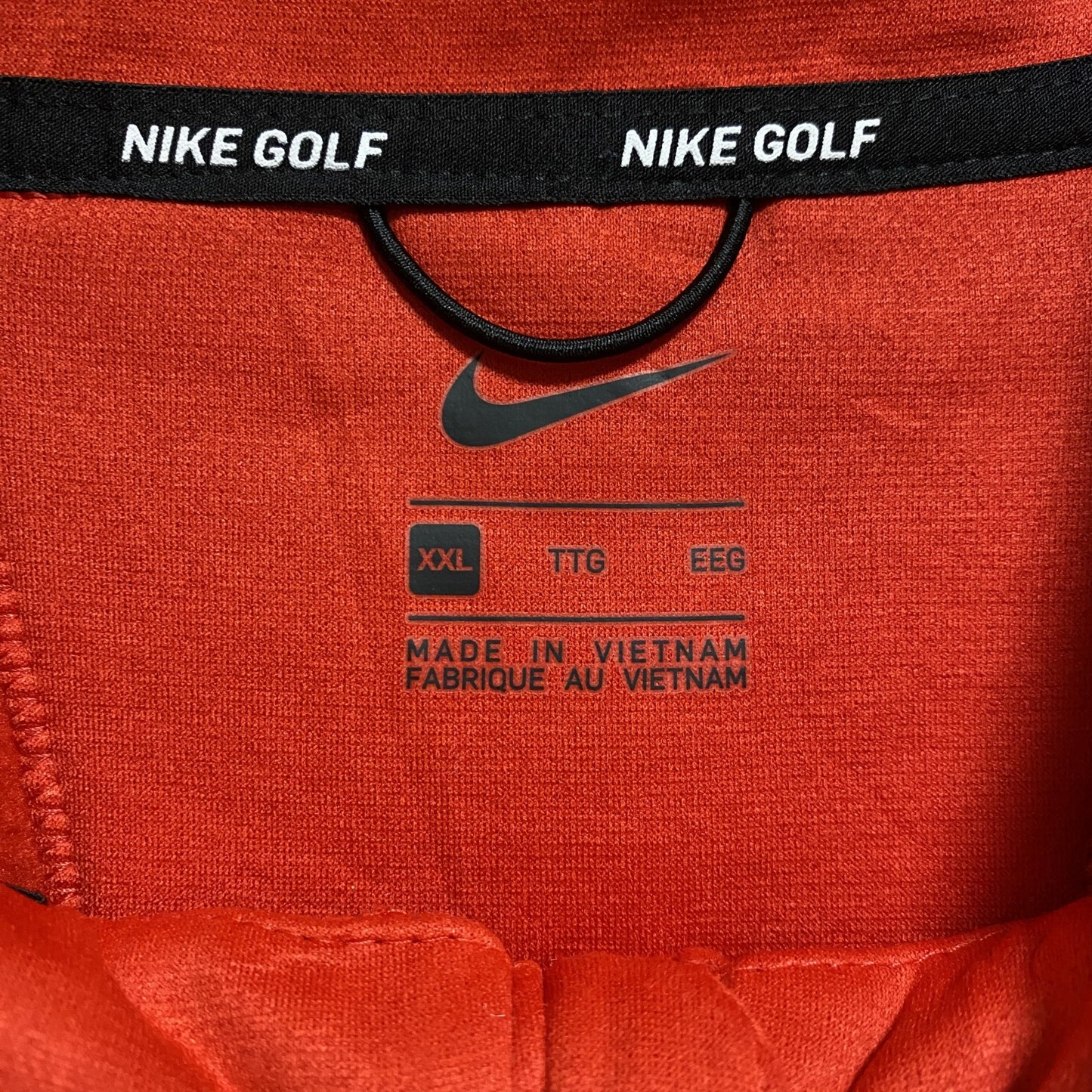 古着 used NIKEGOLF ナイキゴルフ 長袖ハーフジップトラックジャケット ジャージ 刺繍 赤 レッド XXLサイズ