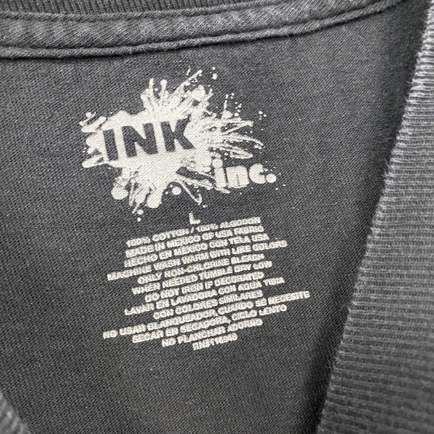 INK 半袖プリントTシャツ ミュージック ギター 黒 ブラック Lサイズ