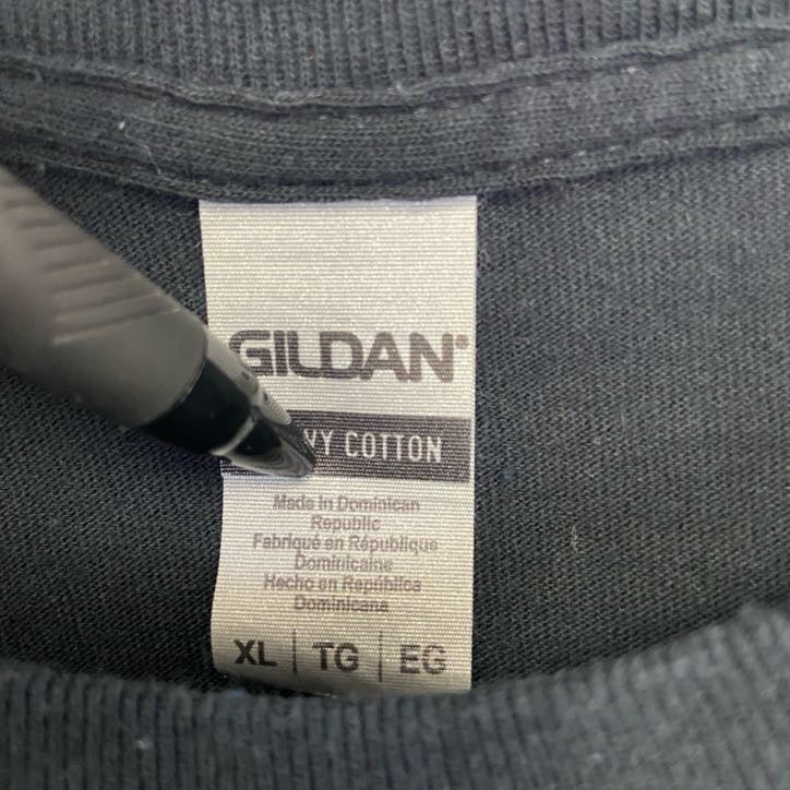 GILDAN ギルダン 半袖プリントアニマルTシャツ 星条旗 ビッグシルエット クルーネック 黒 ブラック XLサイズ