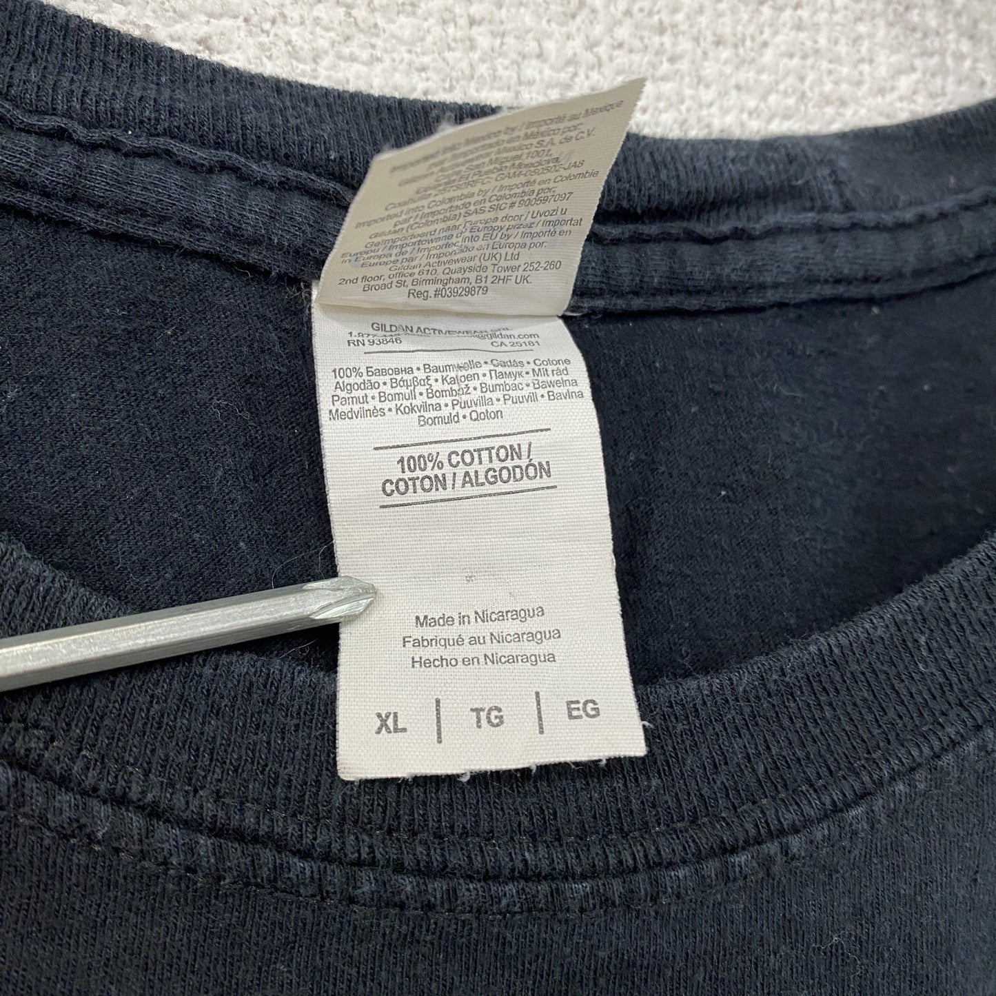 GILDAN ギルダン 半袖プリントTシャツ 英字プリント 黒 ブラック XLサイズ