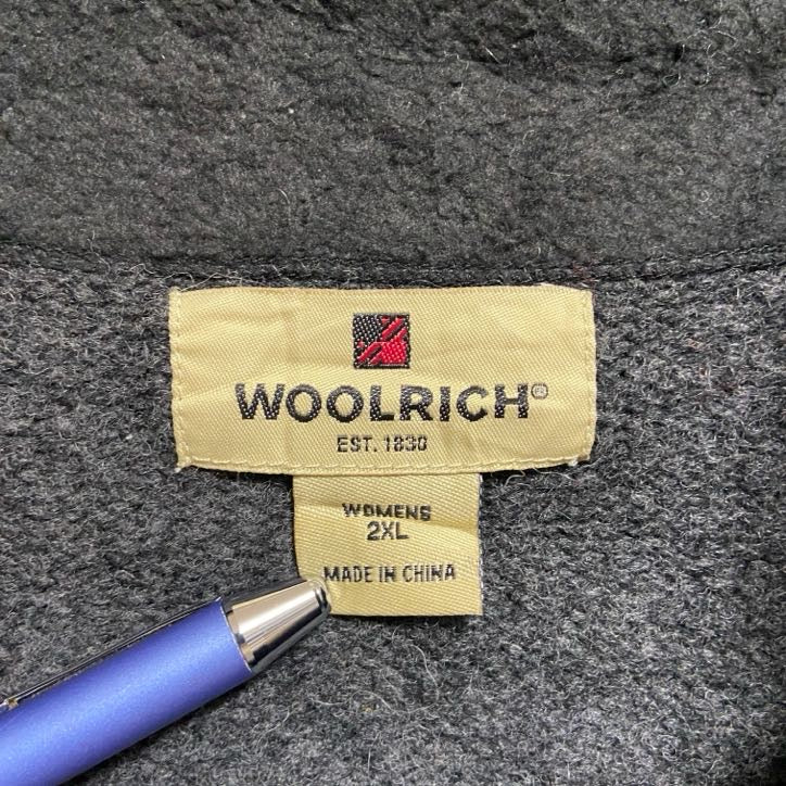 古着 used WOOLRICH ウールリッチ 長袖ハーフジップノルディック柄ニット セーター グレー XXLサイズ