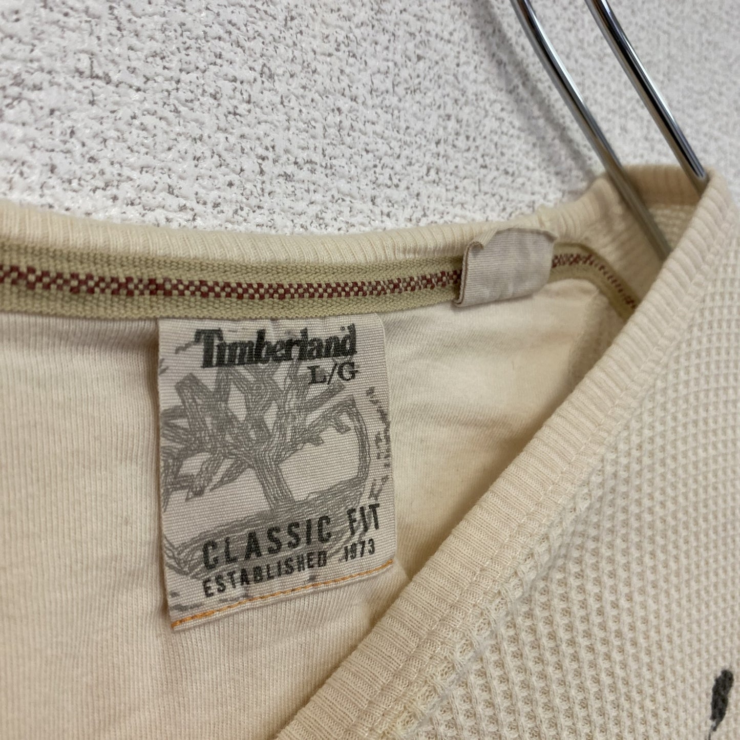 Timberland ティンバーランド 長袖Tシャツ/ロンT ワッフルT サーマル オフホワイト Lサイズ