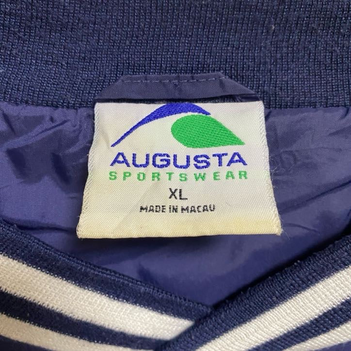古着 used AUGUSTA 長袖ワンポイント刺繍ナイロンプルオーバー ゴルフ ネイビー 紺 ビッグシルエット XLサイズ
