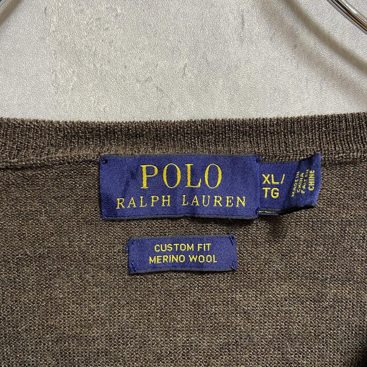 古着 used Polo Ralph Lauren ポロラルフローレン 長袖メリノウールニット セーター ロゴ刺繍 XLサイズ