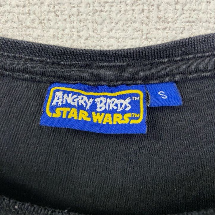 古着 used ANGRY BIRDS STARS WARS 半袖キャラクタープリントTシャツ ボム クルーネック 黒 Sサイズ