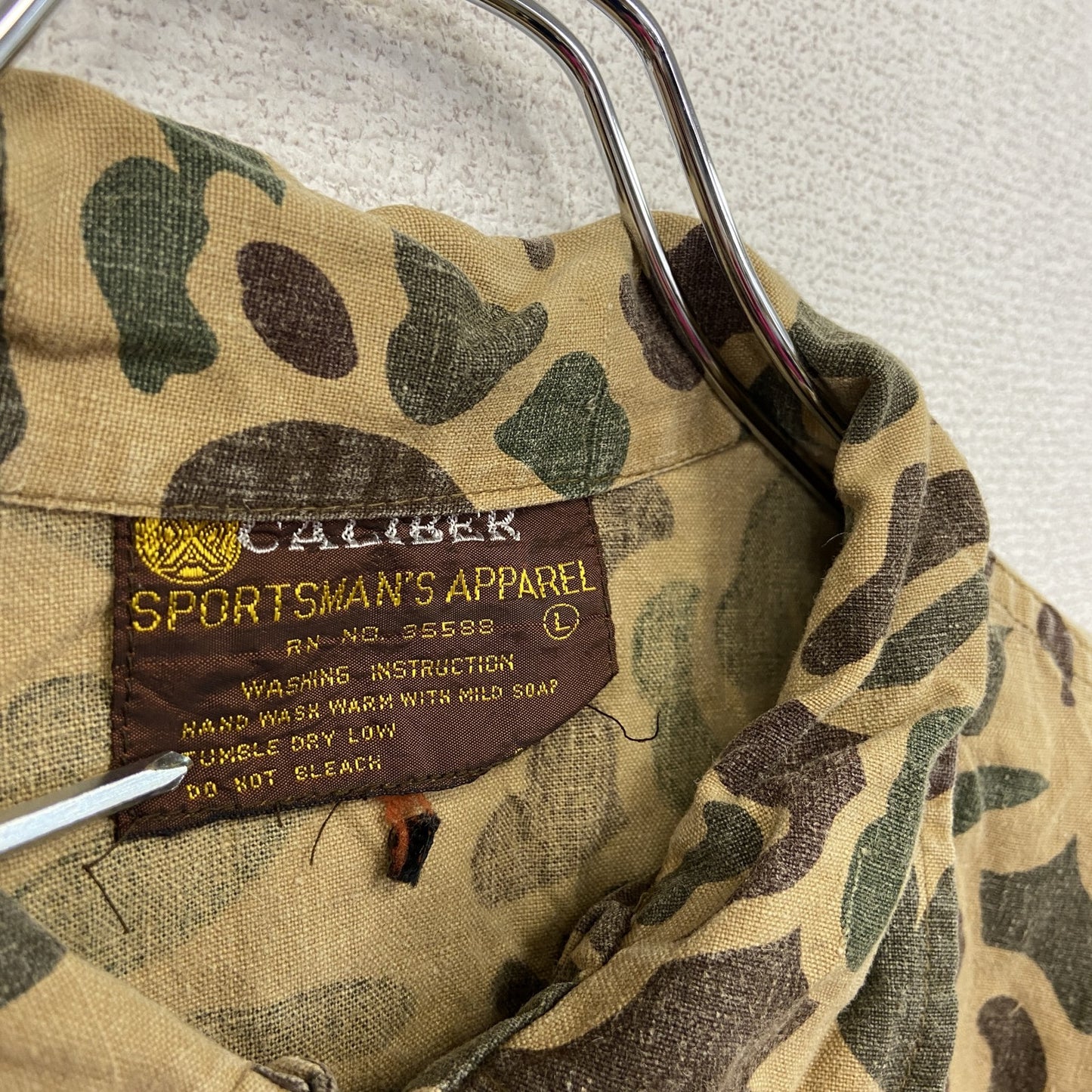70s CALIBER ハンティングシャツジャケット ヴィンテージ カモフラージュ 迷彩柄 Lサイズ