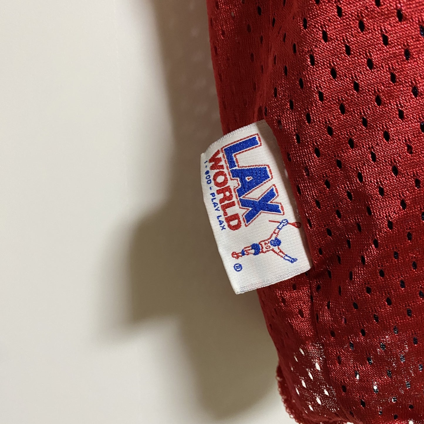 古着 used ノースリーブロゴプリントタンクトップ ラクロス 赤 スポーティー ビッグシルエット オーバーサイズ XLサイズ