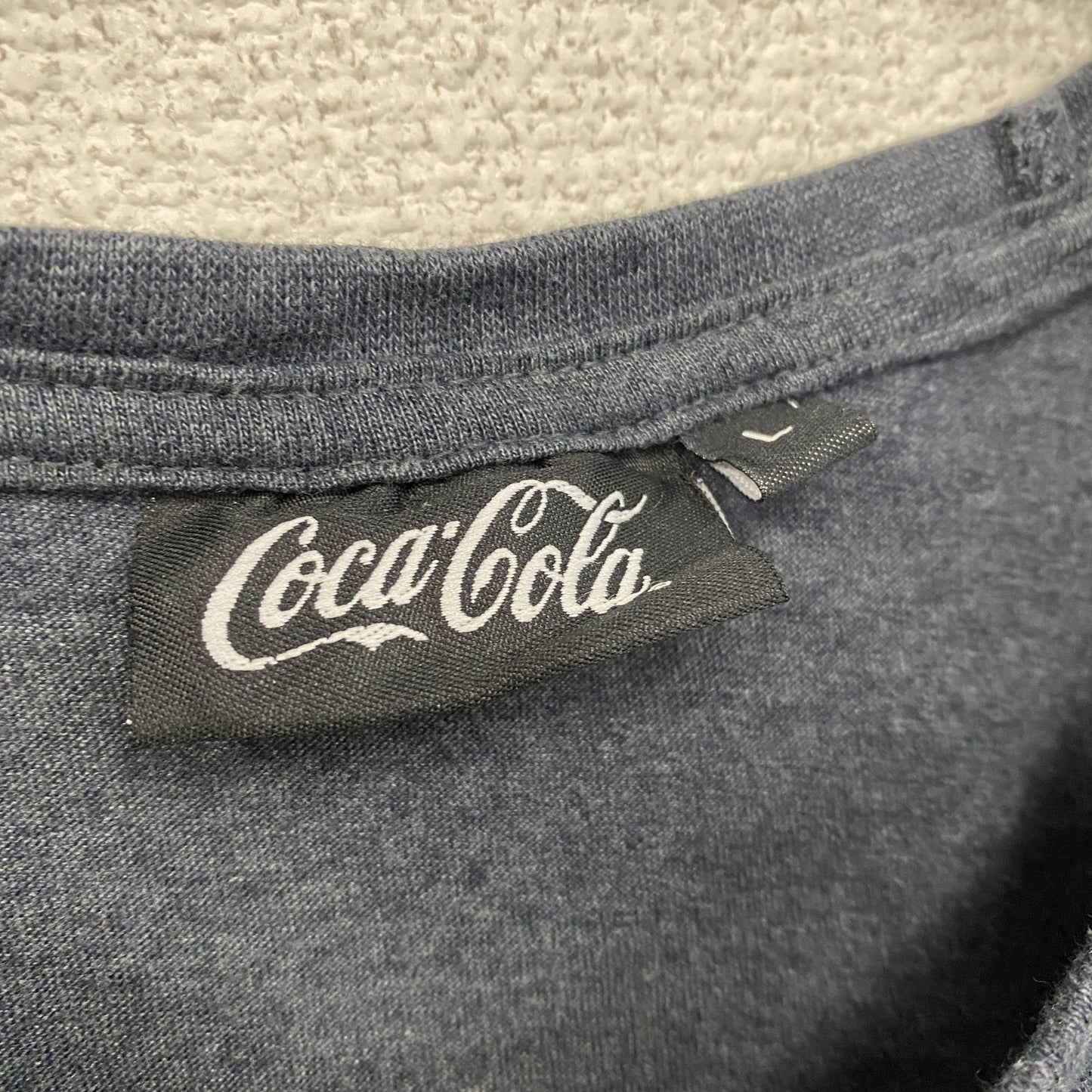 CocaCola コカ・コーラ 半袖プリントTシャツ 紺 ネイビー Lサイズ