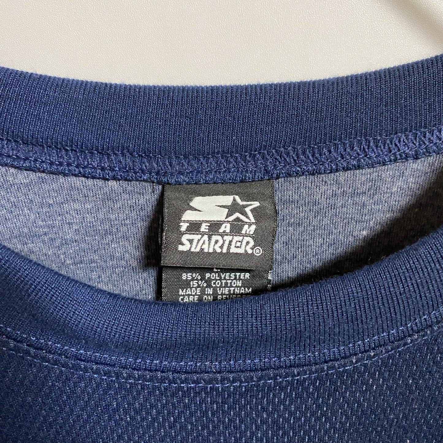 古着 used STARTER スターター 長袖Tシャツ ロンT プリント ネイビー Lサイズ