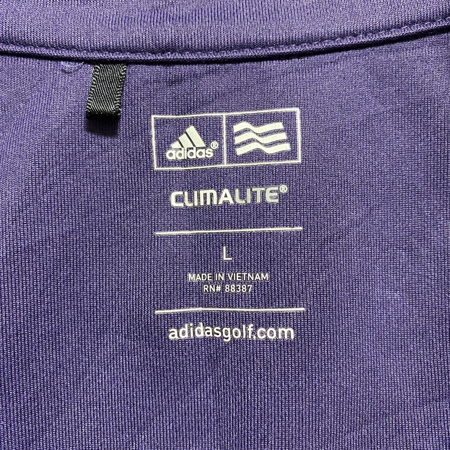 古着 used adidas アディダス 長袖ハーフジップトラックジャケット ジャージ 紫 パープル ワンポイント刺繍 Lサイズ
