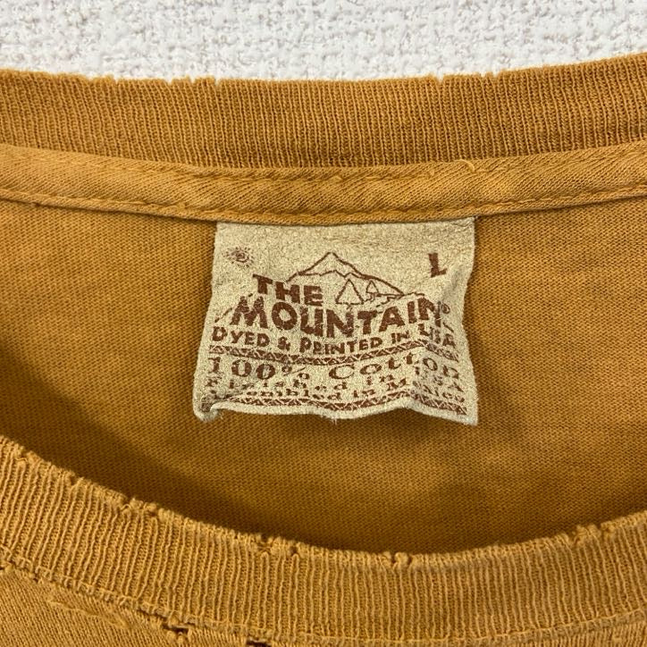 古着 used THE MOUNTAIN 半袖アニマルビッグプリントTシャツ 馬 horse 動物 黄色 ヴィンテージ Lサイズ