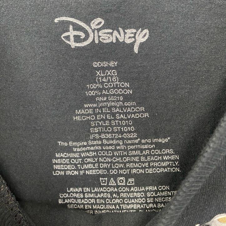 古着 used Disney ディズニー 半袖ミッキー&ミニープリントTシャツ 黒 ニューヨーク クルーネック XLサイズ