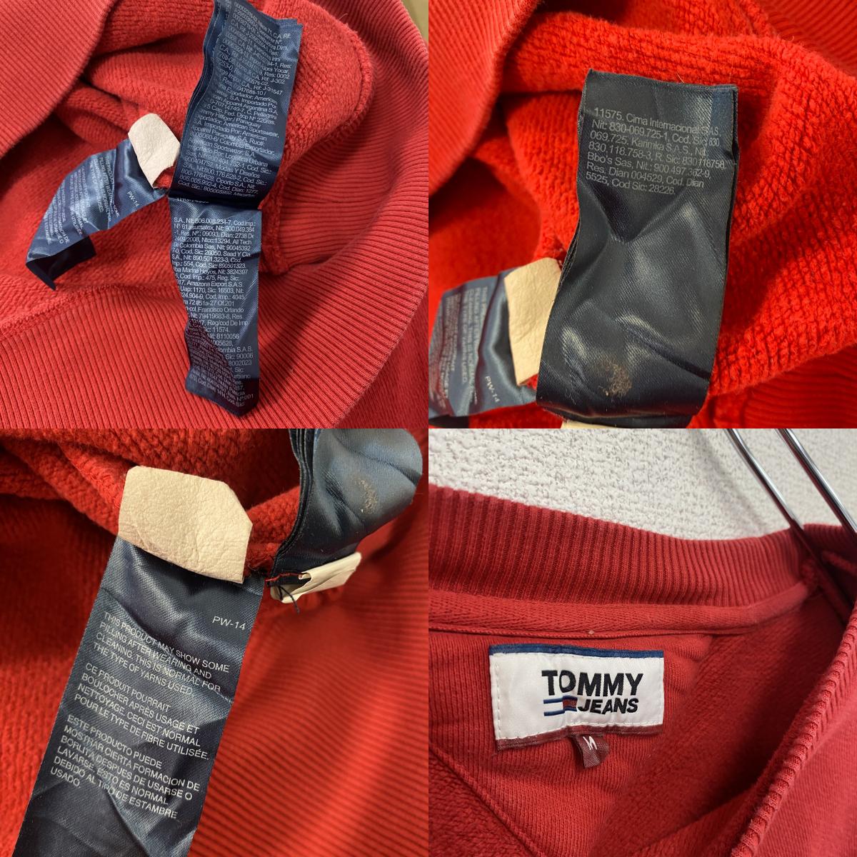 TOMMY JEANS トミージーンズ スウェット/トレーナー アーチプリント 赤 レッド Mサイズ