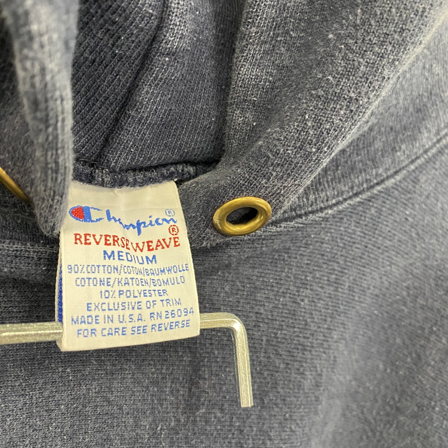 90s Champion チャンピオン リバースウィーブ スウェットパーカー/フーディー 刺繍タグ ネイビー Mサイズ
