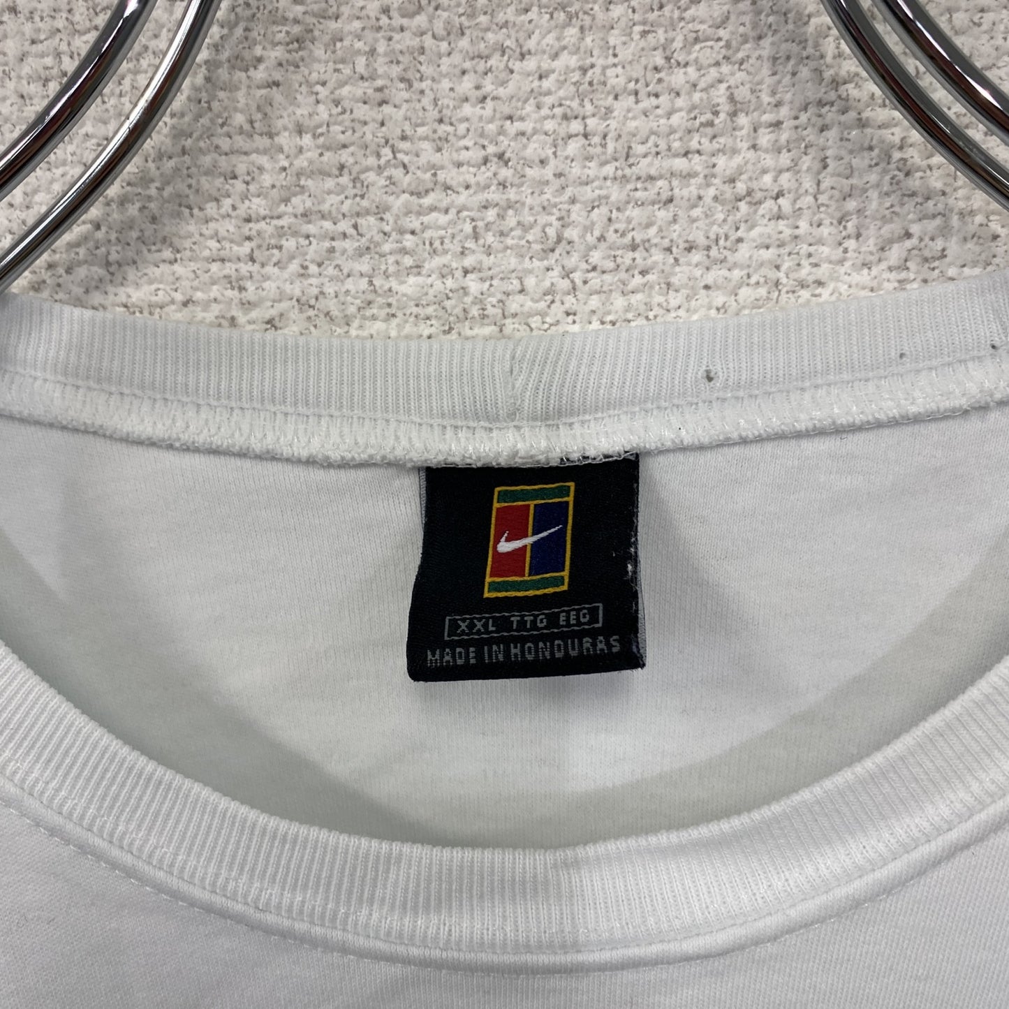 90s NIKE ナイキ NIKE Court ナイキコート 半袖Tシャツ スウッシュ ヴィンテージ 白 ホワイト 2XLサイズ