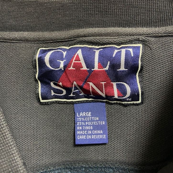 古着 used GALTSAND 長袖ワンポイントロゴ刺繍スウェット トレーナー テキサスロングホーンズ 黒 ブラック Lサイズ