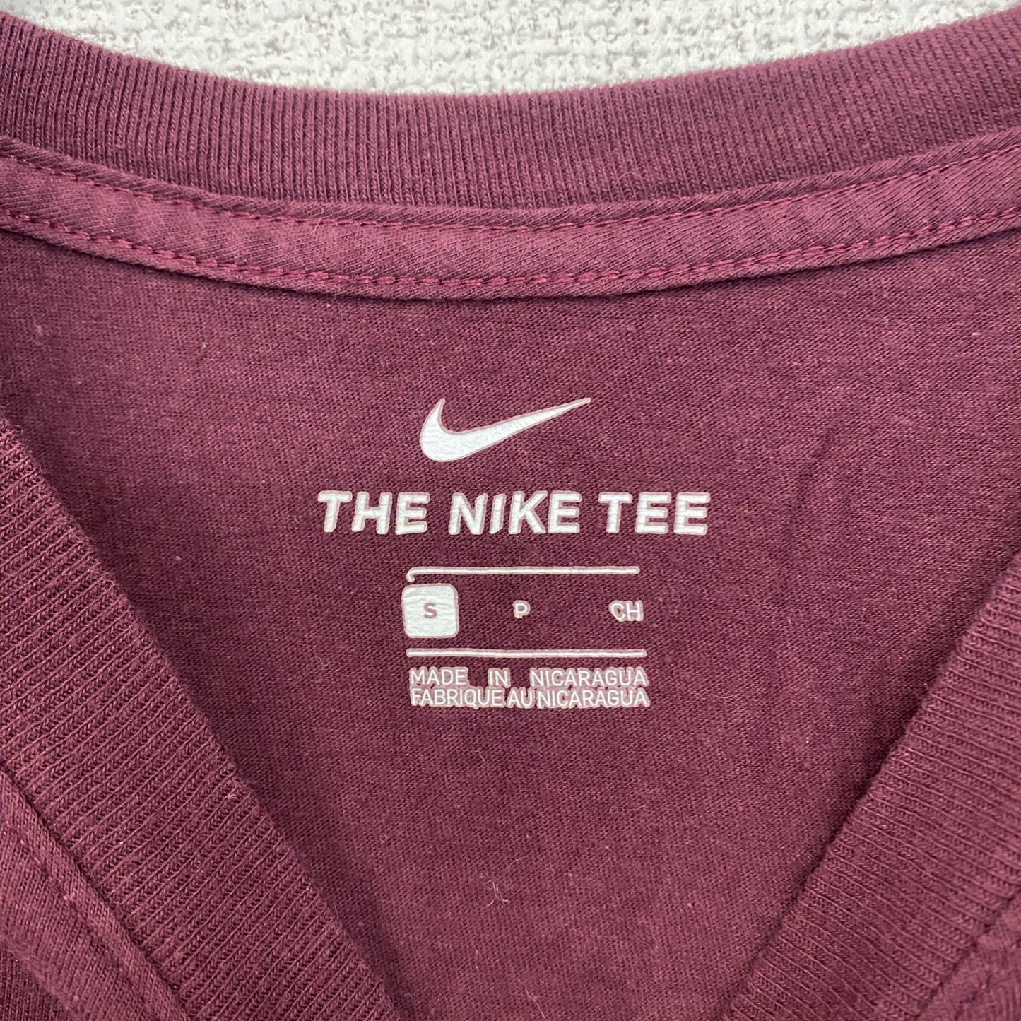 古着 used NIKE ナイキ 半袖プリントTシャツ クルーネック ジョーダン BALL IN ワインレッド 赤 Sサイズ