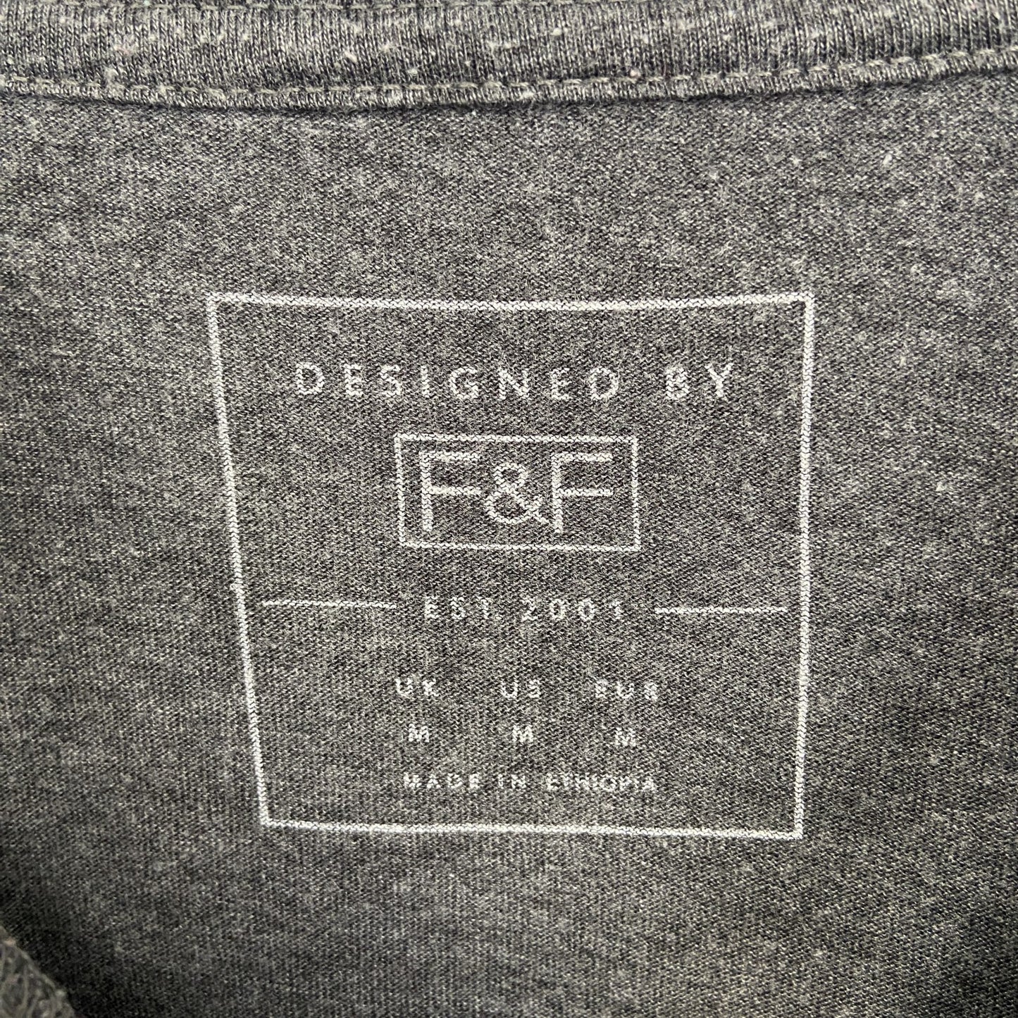 古着 used DESIGNED BY F&F 半袖プリントTシャツ クルーネック トナカイ クリスマス グレー レトロ Mサイズ