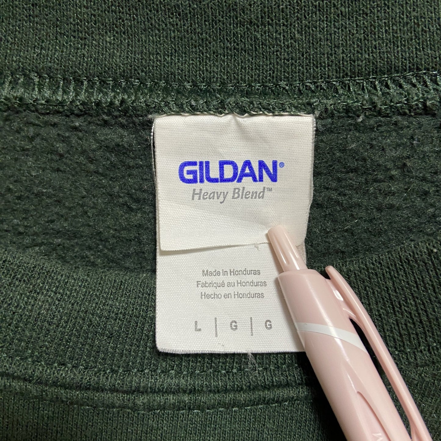 古着 used GILDAN ギルダン 長袖クルーネックプリントスウェット トレーナー ゴルフ スポーツ 緑 グリーン Lサイズ