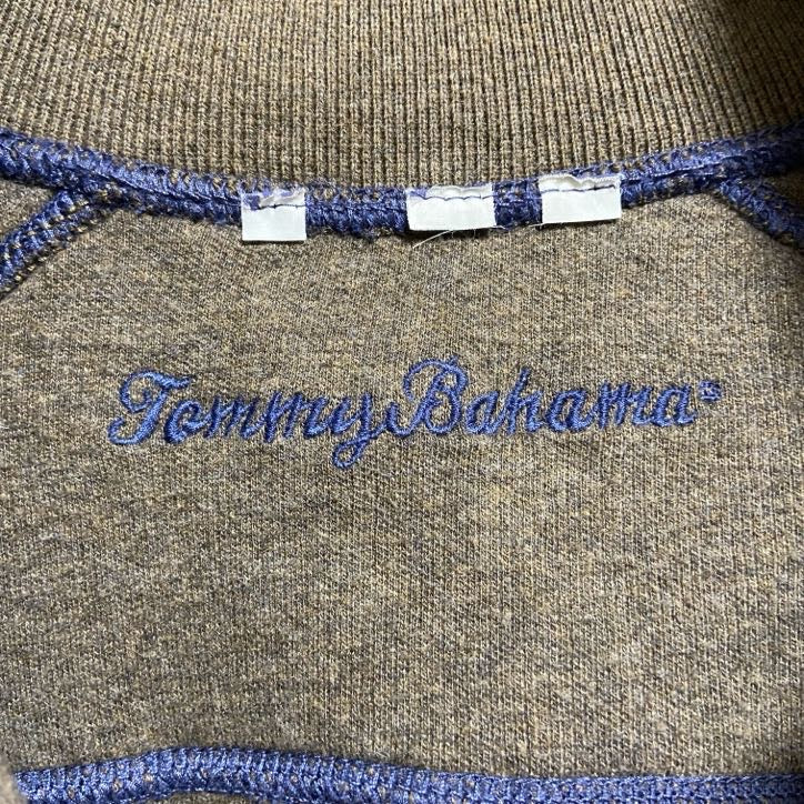 古着 used TommyBahama トミーバハマ 長袖ハーフジップスウェット トレーナー 青 ブルー 秋冬服 Lサイズ