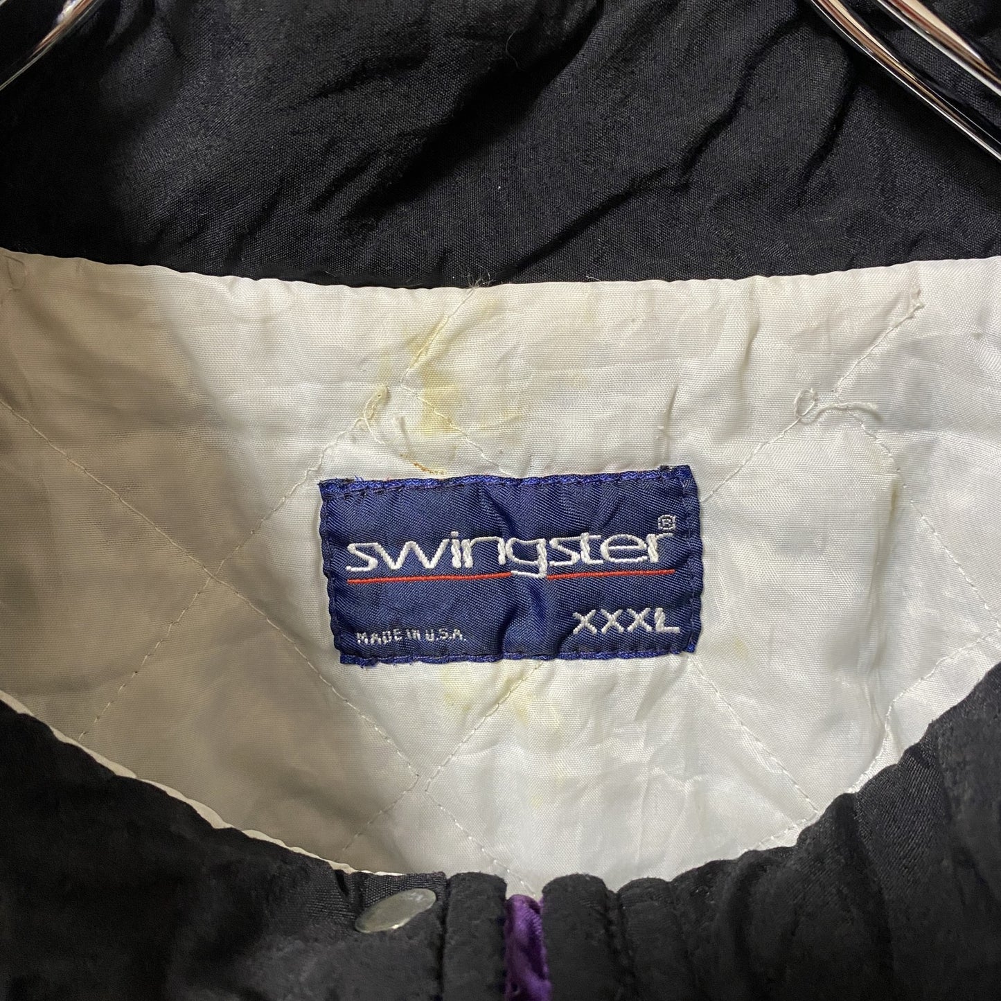 古着 used SWINGSTER USA製 長袖デザインナイロンジャケット ハイネック レトロ ビックシルエット XXXLサイズ