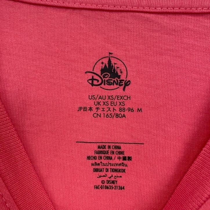 古着 used Disney ディズニー 長袖プリントTシャツ ロンT ミッキーマウス レトロデザイン ピンク XSサイズ